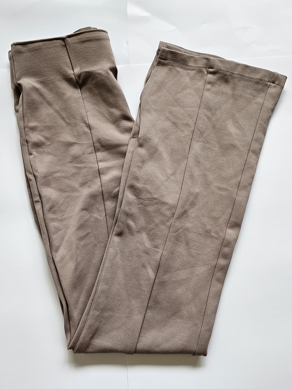 Abercrombie & Fitch Neutral Taupe Straight-Leg Trousers